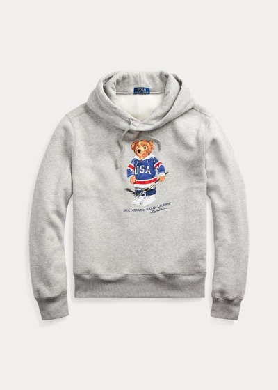 Men's Polo Ralph Lauren Hockey Bear Fleece Hoodies | 714563VJP